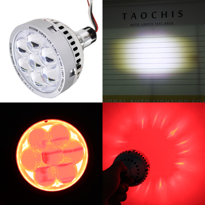 TAOCHIS 자동차 3.0 인치 헤드 라이트 12v 21w 슈퍼 Aozoom LED 프로젝터 렌즈 단일 하이 빔 악마 눈 블루 레드 화이트 H4 H7 - Product Image 6