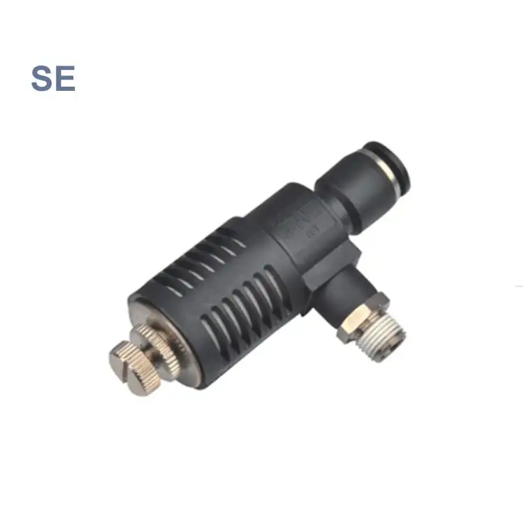 Silenciador de acelerador de ajuste tipo Smc, Control de velocidad rápida de aire con válvula de escape y silenciador, conector neumático, Asv3/410f-08S