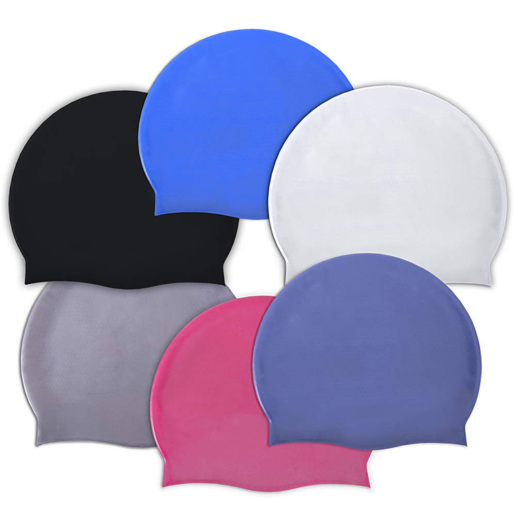 High Quality Swim Accessories Custom Logo Durable Silicone Latex Swim Cap Waterproof Swimming Hat