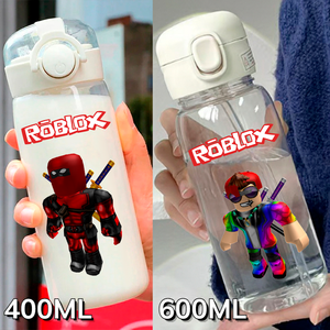 แก้วน้ำพลาสติกใสลายการ์ตูน <span class=keywords><strong>Roblox</strong></span> ขนาด 400/600 มล. พร้อมหลอดดูด ขวดน้ำลายหุ่นยนต์ DynaBlocks ของขวัญวันหยุดสำหรับเด็กผู้ชาย - Product Image 2