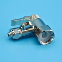 Robinet d'alimentation en eau en acier inoxydable, vannes de robinet, adaptateur d'alimentation en eau pour réfrigérateurs, systèmes de filtration d'eau par osmose inverse (RO)