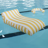 Chaise longue gonflable avec housse en tissu Oxford 600D, chaise flottante classique rayée pour piscine, chaise de plage pour adultes en PVC