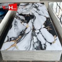 Panneaux muraux en pierre artificielle pour décoration intérieure/extérieure, imperméables, panneaux muraux en PVC, feuille de marbre