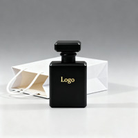 Flacon de parfum en verre personnalisé de luxe vide, transparent, noir, carré, mat, givré, 30 ml, 50 ml, 100 ml, flacon de parfum en verre pour cosmétiques