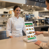 Écran tactile de 10,1 pouces en forme de L, affichage intérieur, table, cadre photo numérique, tablette Android 11, lecteur de publicité pour restaurant OEM, 2x32 Go