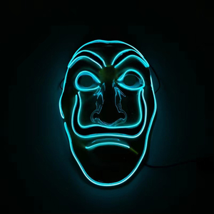 Masque lumineux Dali pour Halloween, LED, ambiance festive, <span class=keywords><strong>d</strong></span>écorations, masque de <span class=keywords><strong>film</strong></span> La Maison des Cartes - Product Image 6