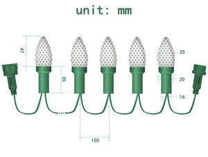 DC5V12V永久圣诞灯C7 C9数字子弹头外壳圣诞RGB发光二极管像素灯串装饰用 - Product Image 5