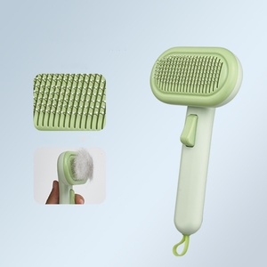 หวีกำจัดขนสัตว์เลี้ยงแบบกดปุ่มเดียว หัวกลมหลากสี ป้องกันการบาดผิว ด้ามจับกันลื่น อุปกรณ์สำหรับสัตว์เลี้ยงสำหรับสุนัขและแมว - Product Image 6