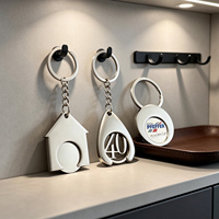 Blank Uk Token Trolley Coin Keychain Durable Safe Material Trolley Coin Key Ring
