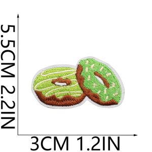 Patch thermocollant brodé vert Matcha, motifs crème glacée, dessert, thé au lait, gâteau, biscuit, beignet, café pour la décoration de vêtements d'enfants, sacs et chapeaux - Product Image 3