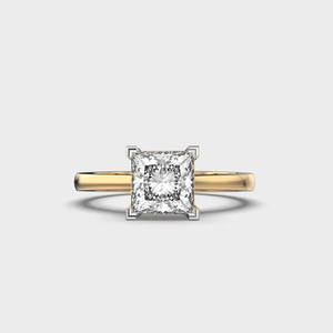 Bague de fiançailles en diamant de laboratoire 1CT Princess, or 14 carats, solitaire, bijoux fins, bague élégante et luxueuse - Product Image 5