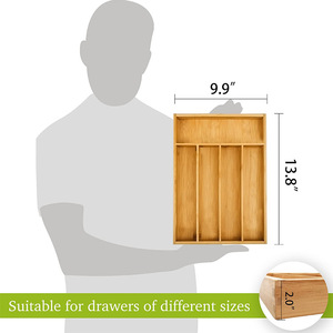 Utensile argenteria vassoio cucina cassetto organizzatore per posate posate cucchiaio forchetta vassoio Legend bambù Logo personalizzato naturale 20 - Product Image 3