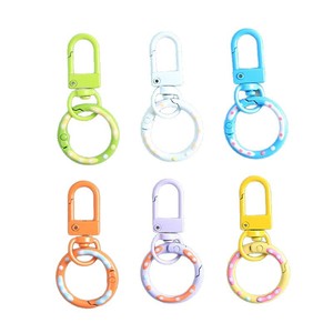 Clever Jewelry Colorful Donut <b>Spring</b> Buckle Keychain PVC Round Key Ring DIY Jewelry Accessory Fashion Trend - Product Image 5