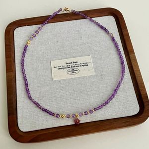 Dylam Fine <b>Top</b> Jewelry Factory Directly Sales Customizable Natural <b>Crystal</b> Bead Necklaces with Sakura Pendant for Women Daily - Product Image 3