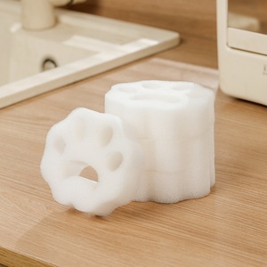 Lot de 2 éponges de nettoyage réutilisables en forme de patte de chat pour la vaisselle, la cuisine et le nettoyage domestique - Product Image 1