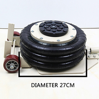 Cric pneumatique 3 tonnes Triple Bag Air Jack Cric pneumatique de voiture-Longue poignée pliante réglable
