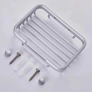 YOTO Space Aluminum <strong>Soap</strong> <strong>Holder</strong> with Drainage Square Design Punch-Free Wall-Mounted for Bathroom Laundry Cabinet Balcony - Product Image 4