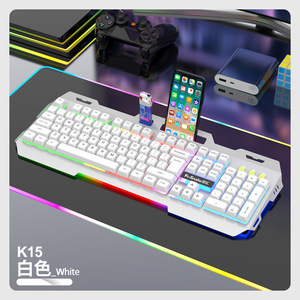 Para K-Snake KM520, juego de teclado y ratón de mano mecánico, teclado y ratón con cable USB de Metal luminoso, Panel de ordenador de escritorio - Product Image 4