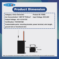 Purificateur d'air domestique, composants de purificateur d'air pour voiture, générateur d'ions négatifs, module ioniseur d'anions, DC3-24V, taille compacte