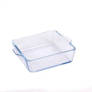 손잡이를 가진 방열 유리제 굽기 접시 Bakeware 마이크로파 오븐 사각 접시