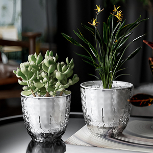 Décoration de salon pour <span class=keywords><strong>la</strong></span> maison jardinière blanche petit pot de fleurs en plastique - Product Image 4