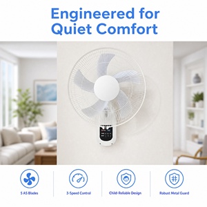 Ventilador de Pared de Nuevo Diseño 2026, 16 Aspas, con Control Remoto, Motor de Cobre de Alto Rendimiento - Product Image 1