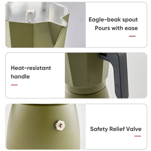 Cafetera Moka de Aluminio Estilo Italiano Moderno, Percolador para Estufa, Ecológica con Aislamiento Térmico - Product Image 3