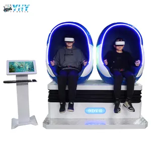 Barato crianças jogar condução equitação cinema duplo, cadeiras 2 lugares vr simulador 9d realidade virtual ovo máquina