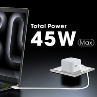 Chargeur mural PD 45W 2C à protocoles de charge complète, un port prenant en charge la charge rapide AVS, chargeur GaN pour iPhone 17