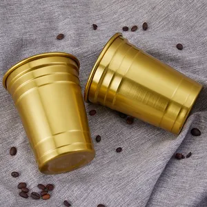 New Design Premium Environmentally Friendly Shape Straight Pure Disposable Aluminum Cold Drink Cup