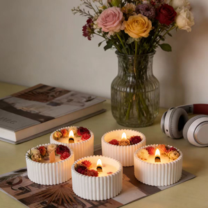 Coffret Cadeau de Bougies Artisanales en Cire de Soja Non Toxiques Parfum Frais pour la Maison, la Chambre, Aide au <span class=keywords><strong>Sommeil</strong></span>, Thanksgiving, Diwali, Noël - Product Image 1