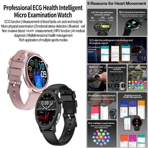 새로운 BT 통화 기능 탑재 ET470 헬스 스마트워치 IP68 방수 체온 심박수 모니터링 ECG 남성용 스마트워치 - Product Image 2