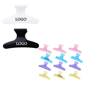 Pince papillon professionnelle <span class=keywords><strong>de</strong></span> haute qualité avec logo personnalisé Pince <span class=keywords><strong>de</strong></span> barbier pour coiffure beauté noire Pinces en plastique pour <span class=keywords><strong>coupe</strong></span> <span class=keywords><strong>de</strong></span> <span class=keywords><strong>cheveux</strong></span> - Product Image 1