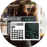 Calculatrice électronique à 12 chiffres avec tablette d'écriture LCD, tableau de dessin réutilisable, appareil portable pour prendre des notes pour l'école et le bureau