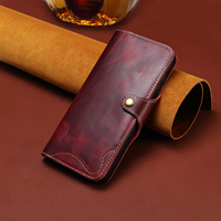 Étui portefeuille vintage en cuir véritable avec support, boucle magnétique, résistant aux chutes, compatible avec les séries Apple 16/15/14/13/12