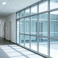 Cloisons en verre renforcé d'acier ignifuges durables, isolation acoustique, respectueuses de l'environnement, ensemble complet de quincaillerie, modernes, pour bureau, école, gymnase