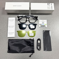 Focus 3 en 1 lentille magnétique lunettes Audio intelligentes TWS contrôle tactile casque à conduction osseuse HIFI AI musique lunettes intelligentes
