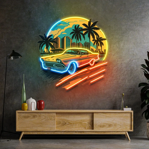 Lampes néons lumineuses personnalisées Logos de voitures de course Enseignes au néon d'art acrylique illuminées Impression de motifs UV pour décoration murale de chambre de grotte pour hommes - Product Image 6