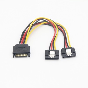 SATA <b>Power</b> <b>Cable</b> 1 To 2 Male To Female 15 Pin With Spring Contacts For Computer Hard Drives - Product Image 1