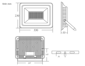 Ip66 Ngoài Trời Kiến Trúc Xây Dựng Chiếu Sáng 50W 100W 150W 200W 300W <span class=keywords><strong>LED</strong></span> Tường Spotlight Vườn Bên Ngoài Mặt Tiền Đèn Pha - Product Image 4