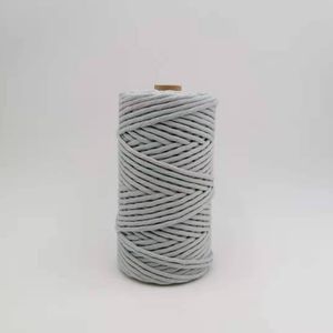 Haute qualité 3mm gris tressé <span class=keywords><strong>coton</strong></span> et polyester corde à la main panier armure enduit finition pour chaussures sacs vêtements - Product Image 2