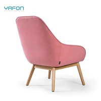 Fauteuil de loisirs en cuir Pu et tissu, mobilier de bureau, couleur personnalisée, design moderne, avec pieds en bois,