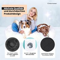 Lit pour chat en velours imitation fourrure écologique, solide, luxueux, doux, pour chats et chiens, amovible, lavable, toutes saisons, utilisation en extérieur