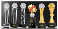 Trofeo/Copa Deportiva de Fútbol Personalizado de Metal Grabado Estilo Pirámide, Duradero, Venta al por Mayor de Fábrica, Transparente y Pulido