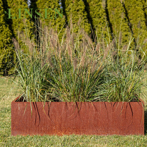 Pot de jardinière rectangulaire en acier corten de conception moderne - Product Image 3