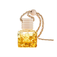 Flacon diffuseur de parfum en verre transparent de 8 ml, rond, personnalisé, imprimé à l'écran, pour voiture, avec bouchon à vis