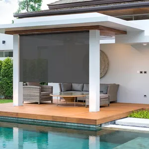 Écrans de protection motorisés rétractables de qualité supérieure pour terrasses et patios, pare-vent extérieur à enroulement - Product Image 4