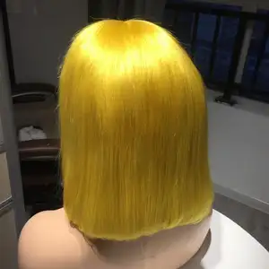 Short Bob Wigs For Black Women Yellow Color 100% Human Hair Short Wig Cuticle Aligned Raw Virgin Vietnamese Hair