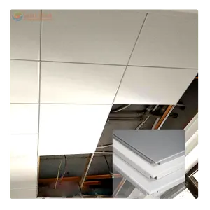 Precio de descuento Deflector de aluminio con clip Azulejos de techo suspendido 600*600 Techo de metal para la decoración moderna de edificios de oficinas