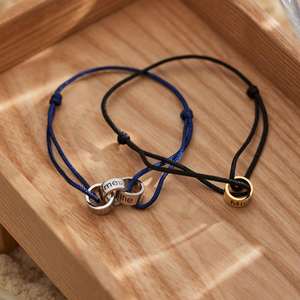 Bracelet en Corde Ajustable en Acier Inoxydable, Personnalisable avec Gravure, Bijou Minimaliste Texte Gravé, Vente en Gros - Product Image 5